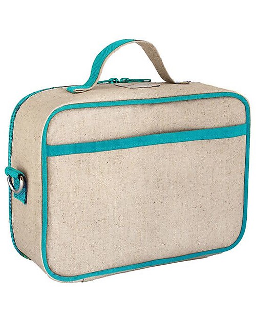 Raw Linen SoYoung Lunch Bag Retro-Inspired and Easy to Clean Eco-Friendly Orange Fox