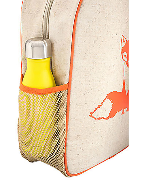 SoYoung Raw Linen Toddler Backpack, Orange Fox - Machine washable! Backpack