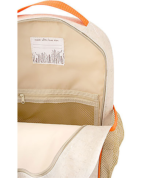 SoYoung Raw Linen Toddler Backpack, Orange Fox - Machine washable! Backpack