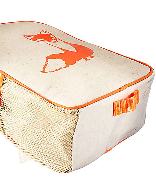 SoYoung Raw Linen Toddler Backpack, Orange Fox - Machine washable! Backpack