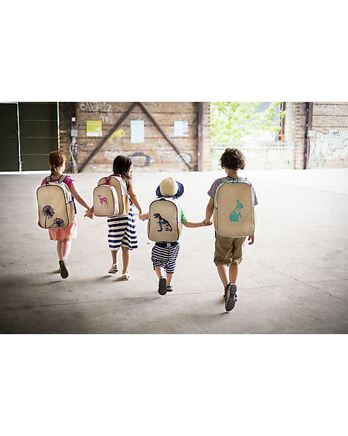 SoYoung Raw Linen Toddler Backpack, Orange Fox - Machine washable! Backpack