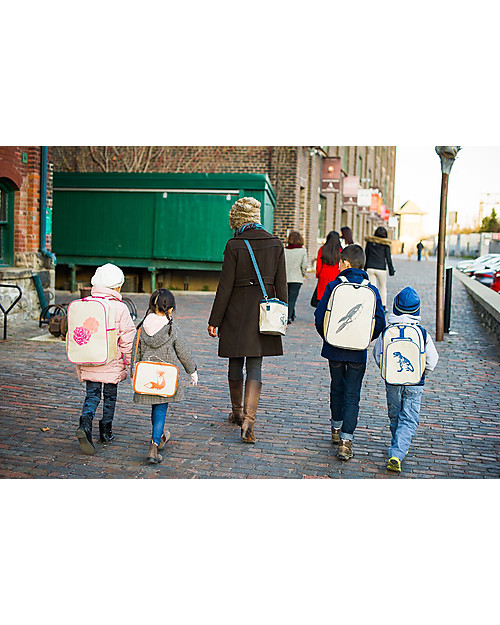 SoYoung Raw Linen Toddler Backpack, Pink Birds - Machine washable! Kindergarten Backpacks