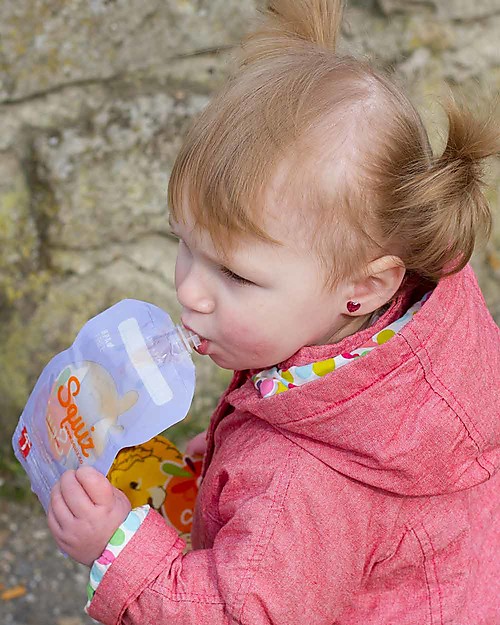 Squiz Eco-friendly Reusable Food Pouch - Kitty Cat - 130 ml Food Containers