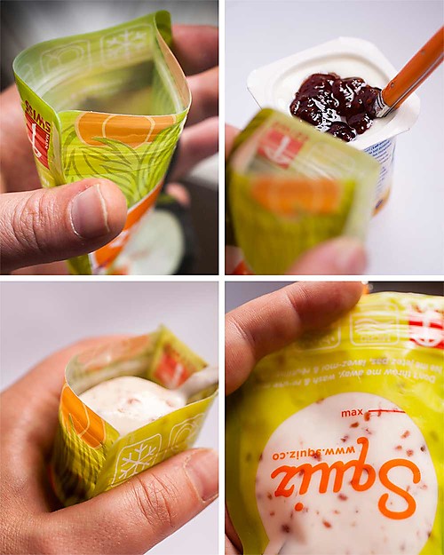 Squiz Set of 3 Eco-friendly Reusable Food Pouches - Elephant, Lion & Penguin - 130 ml Food Containers