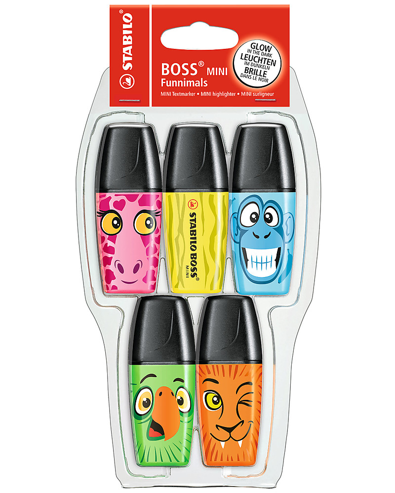 Stabilo Case With 5 Mini Funnimals Markers With Cute Animals Unisex