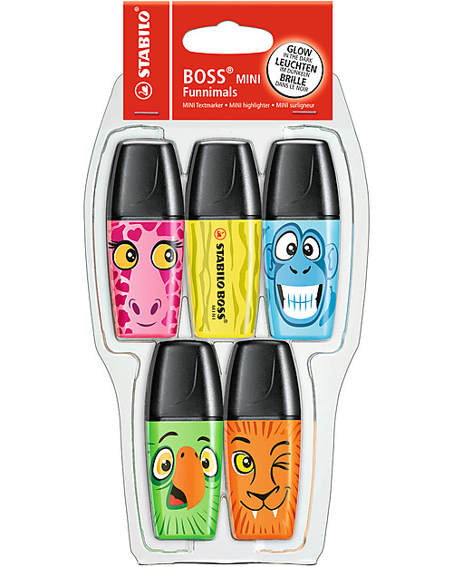 Stabilo Case with 5 Mini Funnimals Markers with Cute Animals Draw And Color