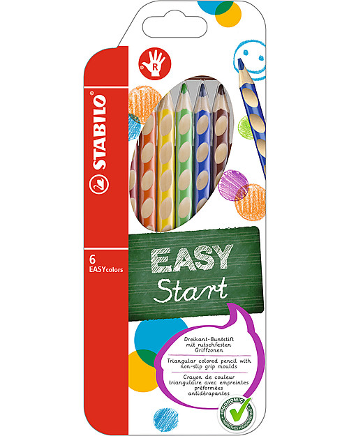 Stabilo Ergonomic EASYcolors Crayons for Right-handed - Pack of 6, assorted colours Draw And Color