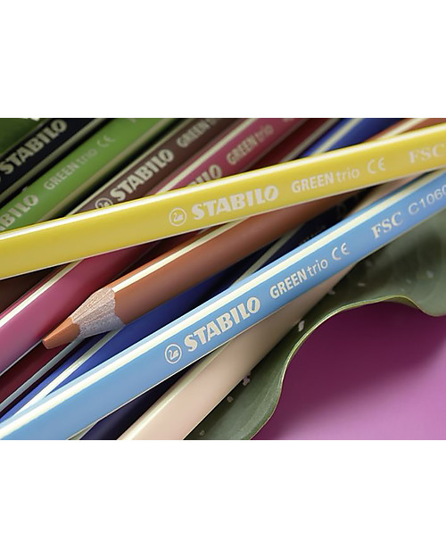 Stabilo GreenTrio Crayons - Case of 12 assorted colours. Eco-friendly! Draw And Color