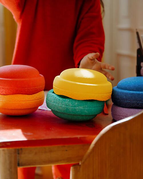Stapelstein 6-Piece Mini Stacking Set - Rainbow Set - Classic - Perfect for Balance Games Balance Toys_