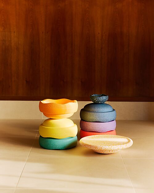 Stapelstein 8-Piece Standard Set - Spring Special - Rainbow Classic - Sustainable Material Balance Toys_