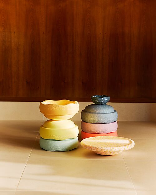 Stapelstein 8-Piece Standard Set - Spring Special - Rainbow Pastel - Sustainable Material Balance Toys_