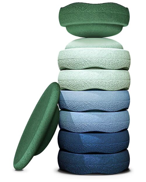 Stapelstein 8-Piece Standard Set - Waters & Greens - Sustainable Material Balance Toys_