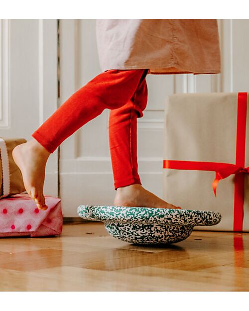 Stapelstein Balance Board - Dark Green and Blush - Ideal for balance exercises! Balance Toys_