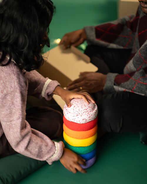 Stapelstein Mini Set of 6 Stackable Elements - Rainbow Set - Classic - Blush - Ideal for Balance Exercises Balance Toys_