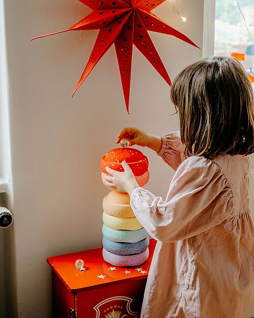 Stapelstein Mini Set of 6 Stackable Elements - Rainbow Set - Pastel - Blush Ideal for Balance Exercises Balance Toys_