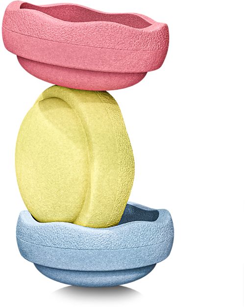 Stapelstein Original Primary Pastel - Recyclable Polypropylene - Ideal for balance exercises! Balance Toys_