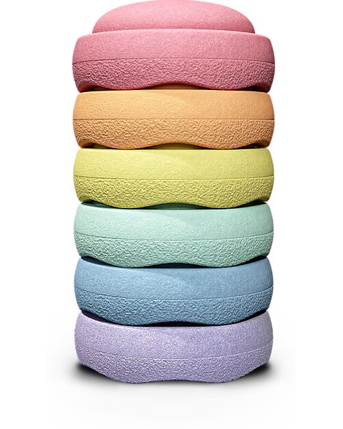 Stapelstein Original Rainbow Pastel - Recyclable Polypropylene - Ideal for balance exercises! Balance Toys_