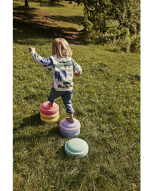 Stapelstein Original Rainbow Pastel - Recyclable Polypropylene - Ideal for balance exercises! Balance Toys_