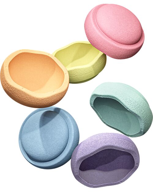 Stapelstein Original Rainbow Pastel - Recyclable Polypropylene - Ideal for balance exercises! Balance Toys_