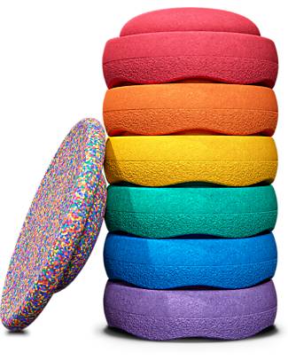 Stapelstein Rainbow Set Classic - Recyclable Polypropylene - Ideal for balance exercises! Balance Toys_