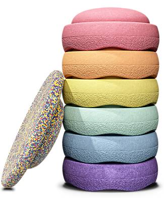 Stapelstein Rainbow Set pastel - Recyclable Polypropylene - Ideal for balance exercises! Balance Toys_