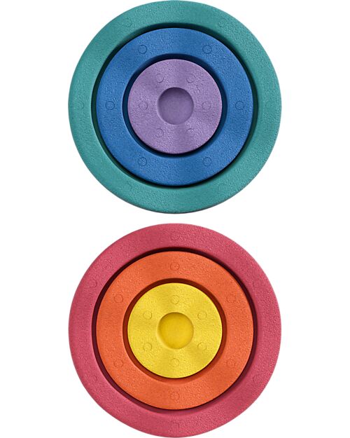 Stapelstein Set of 6 Balance Steps Inside - Rainbow Classic - Three Different Dimensions! Balance Toys_