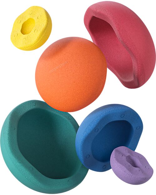 Stapelstein Set of 6 Balance Steps Inside - Rainbow Classic - Three Different Dimensions! Balance Toys_