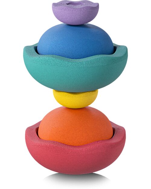 Stapelstein Set of 6 Balance Steps Inside - Rainbow Classic - Three Different Dimensions! Balance Toys_