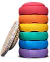 Stapelstein Set of 6 Stackable Elements + Board - Super Confetti Rainbow Classic - Ideal for balance exercises Balance Toys_