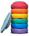 Stapelstein Set of 6 Stackable Elements + Board - Winter Special Rainbow Set - Classic - Ideal for Balance Exercises Balance Toys_