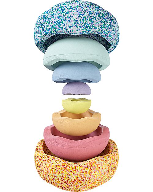 Stapelstein Set of 8 Elements - Inside Set - Pastel Balance Toys_