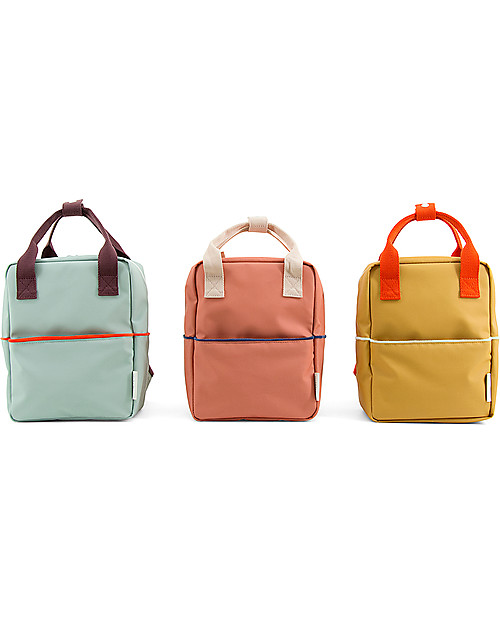 Sticky Lemon Teddy Backpack Small, Eggplant/Sage Green/Sporty Red - Perfect for pre-schoolers! Backpack
