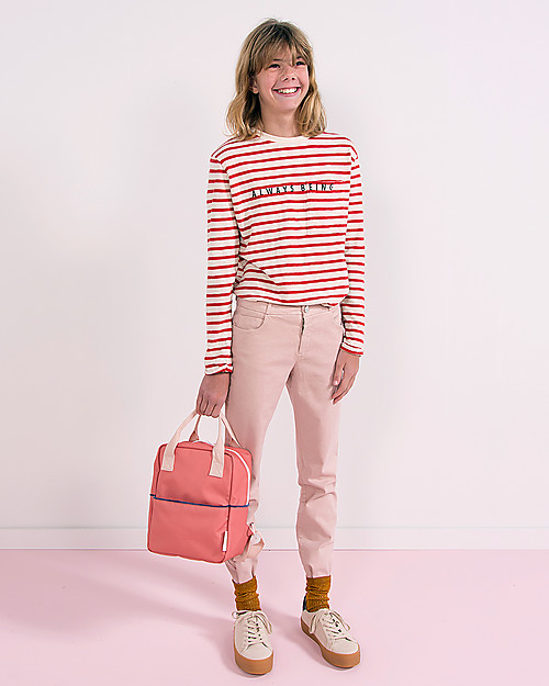 Sticky Lemon Teddy Backpack Small, Rusty Red/Soft Pink/Dark Blue