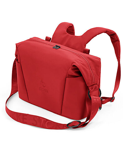 Stokke 2-in-1 Xplory X Changing Bag - Ruby Red - Recycled Material Changing Backpack