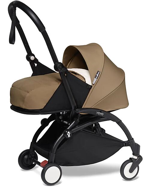 Stokke BABYZEN YOYO 2 Stroller Duo - Black Frame + Toffee Textile o+ and 6+ Trio and Duo Strollers