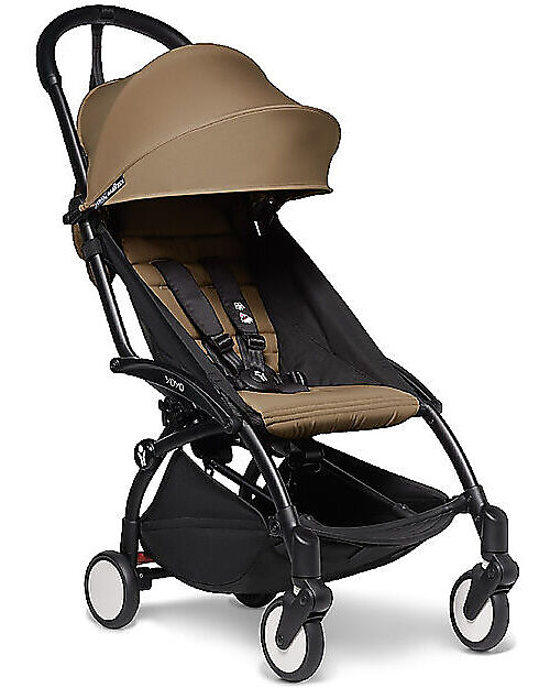 Stokke BABYZEN YOYO 2 Stroller Duo - Black Frame + Toffee Textile o+ and 6+ Trio and Duo Strollers