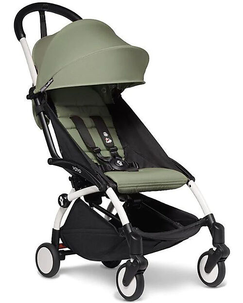 Stokke BABYZEN YOYO 2 Stroller - White Frame + Olive Textile 6+ Lights Strollers