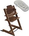 Stokke Beech Wood Tripp Trapp Evolutive Chair Brown + Baby Set + Newborn Set High Chairs