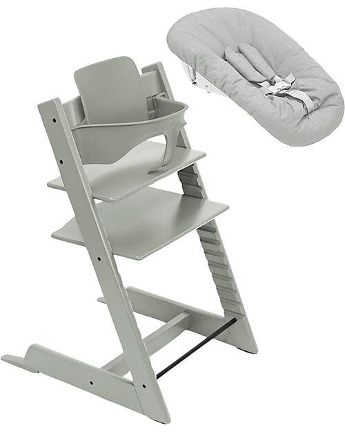 Stokke Beech Wood Tripp Trapp Evolutive Chair Glacier Green + Baby Set + Newborn Set High Chairs