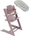 Stokke Beech Wood Tripp Trapp Evolutive Chair Mauve + Baby Set + Newborn Set High Chairs