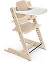 Stokke Beech Wood Tripp Trapp Evolutive Chair Natural + Baby Set and White Tray - 6M+ High Chairs