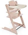 Stokke Beech Wood Tripp Trapp Evolutive Chair Serene Pink and Baby Set + Vanilla Tray - 6M+ High Chairs