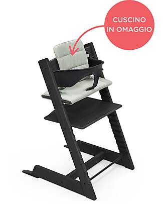 Stokke Beech Wood Tripp Trapp High Chair Black + Cushion For Free! High Chairs