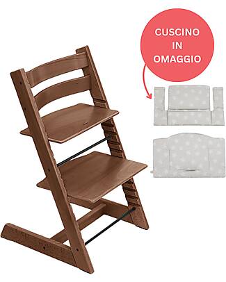 Stokke Beech Wood Tripp Trapp High Chair Brown + Star Silver Cushion For Free! High Chairs