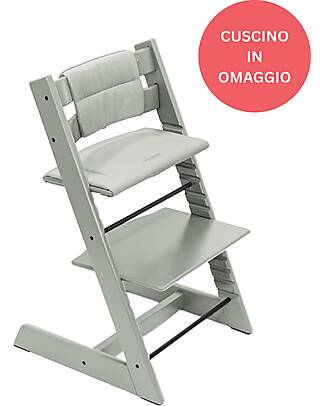 Stokke Beech Wood Tripp Trapp High Chair Glacier Green + Glacier Green Cushion For Free! High Chairs