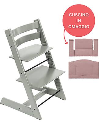 Stokke Beech Wood Tripp Trapp High Chair Glacier Green + Mauve Cushion For Free! High Chairs