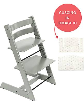 Stokke Beech Wood Tripp Trapp High Chair Glacier Green + Wheat Cream Cushion For Free! High Chairs