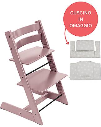 Stokke Beech Wood Tripp Trapp High Chair Mauve + Star Silver Cushion For Free! High Chairs