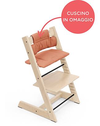 Stokke Beech Wood Tripp Trapp High Chair Natural + Terracotta Cushion For Free! High Chairs