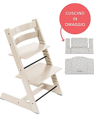 Stokke Beech Wood Tripp Trapp High Chair Vanilla + Star Silver Cushion For Free! High Chairs